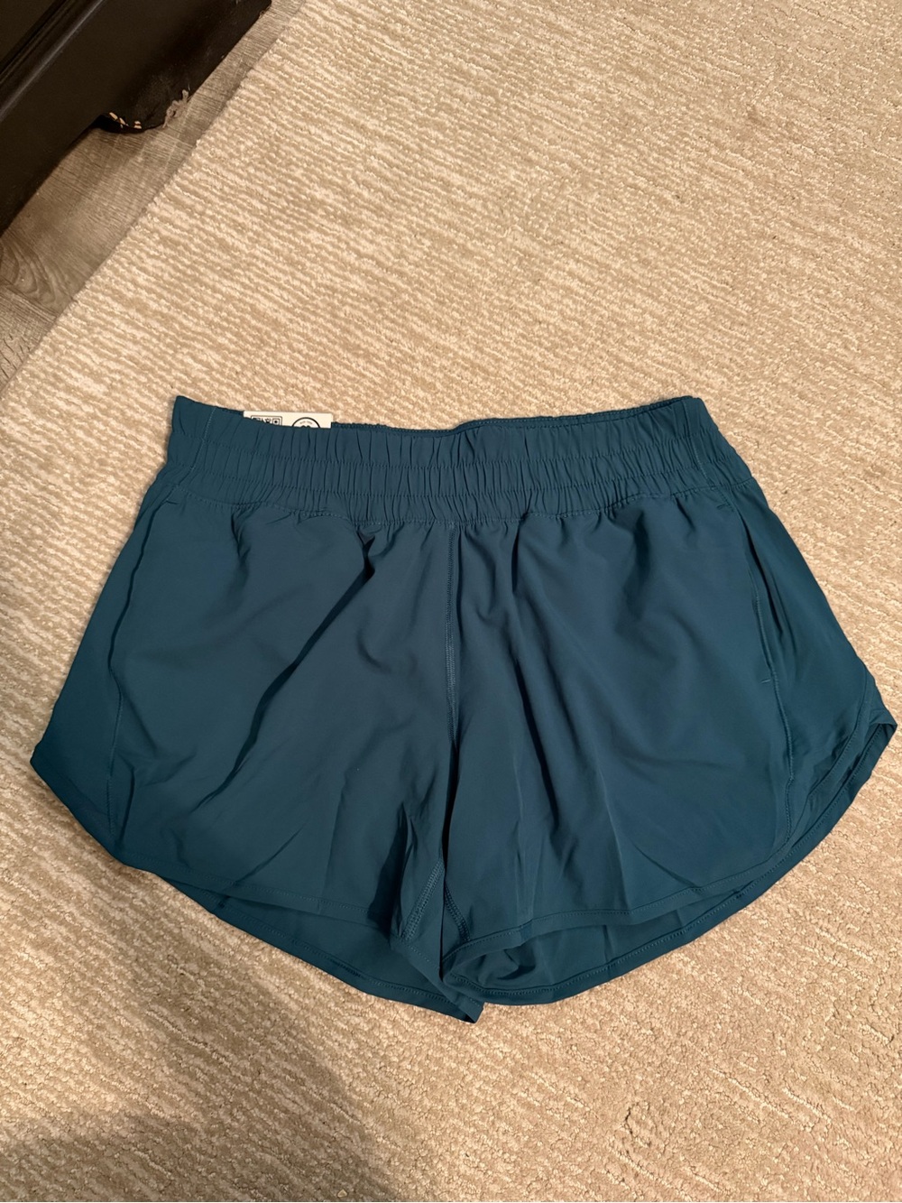 Women’s Teal Elastic-Waist Active Shorts